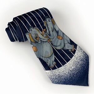 Aldo Visconti Handmade Duo Elephant Tie Unique Quirky Playful Designer Dad Style